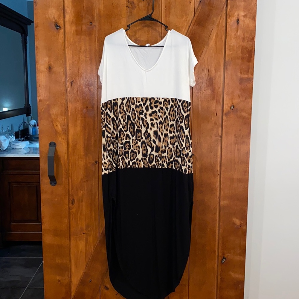 CY Color block maxi dress